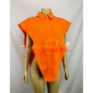Gorgeous Dolls Button Down Sideless Poncho Shirt